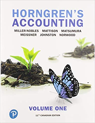 Test Bank for Horngrens Accounting Volume 1 11th Canadian Edition by Tracie L. Miller-Nobles