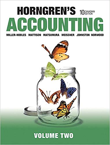 Test Bank for Horngren's Accounting Volume 2 10th Canadian Edition by Tracie L. Miller Nobles
