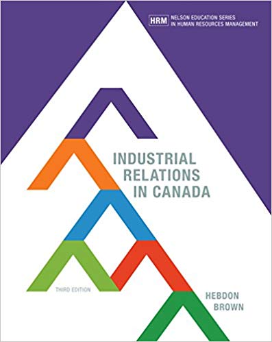Test Bank for Industrial Relations in Canada 3rd Edition by Robert Hebdon