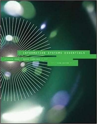 Test Bank for Information Systems Essentials 3rd Edition by Stephen Haag