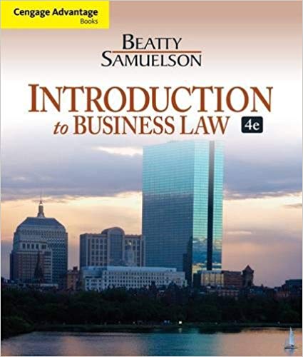 Test Bank for Introduction to Business Law 4th Edition by Jeffrey F. Beatty