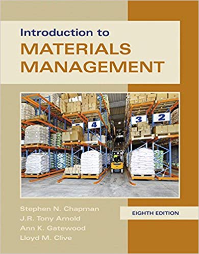 Test Bank for Introduction to Materials Management 8th Edition by Steve Chapman
