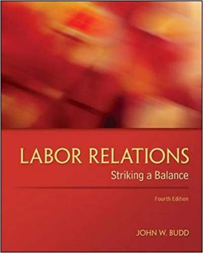 Test Bank for Labor Relations Striking a Balance 4th Edition by John W. Budd