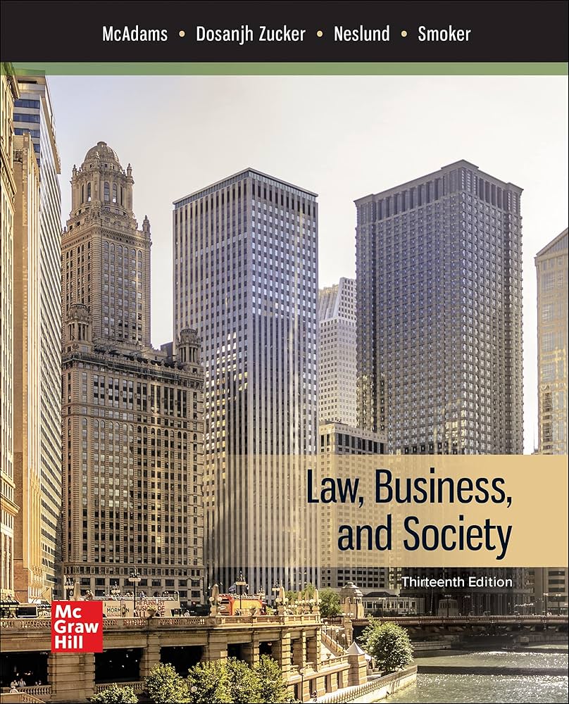 Test Bank for Law Business and Society 13th Edition by Tony McAdams