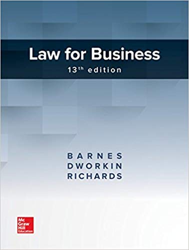 Test Bank for Law for Business 13th Edition by A. James Barnes
