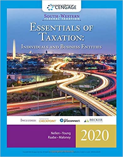 Test Bank for South Western Federal Taxation 2020 Essentials of Taxation Individuals and Business Entities 23rd Edition by Annette Nellen