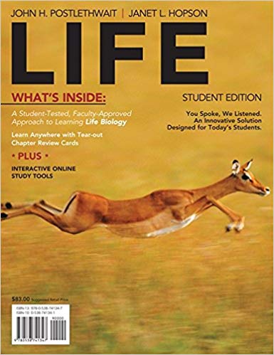 Test Bank for LIFE 1st Edition by John H. Postlethwait - LIFE by John H. Postlethwait,Janet L. Hopson