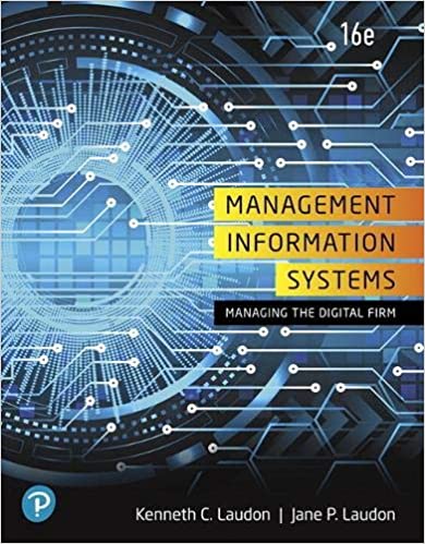 Test Bank for Management Information Systems Managing the Digital Firm 16th Edition by Kenneth C. Laudon