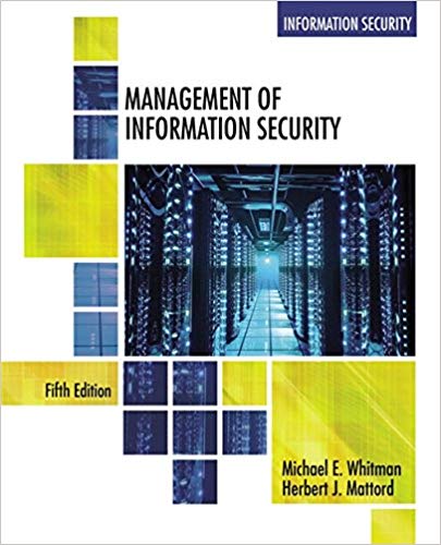 Test Bank for Management of Information Security 5th Edition by Michael E. Whitman