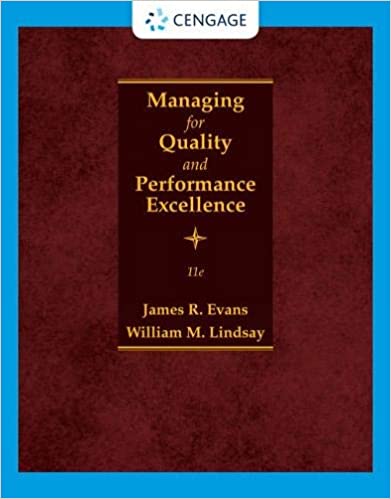 Test Bank for Managing for Quality and Performance Excellence 11th Edition by James R. Evans