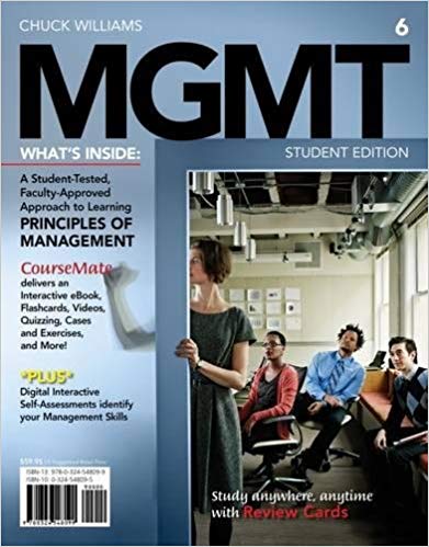 Test Bank for MGMT6 New Engaging Titles from 4LTR Press 6th Edition by Chuck Williams