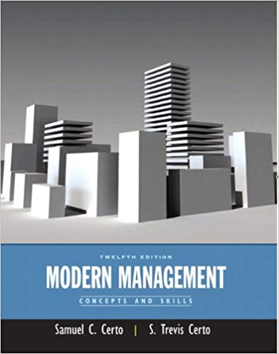 Test Bank for Modern Management Concepts and Skills 12th Edition by Samuel C. Certo