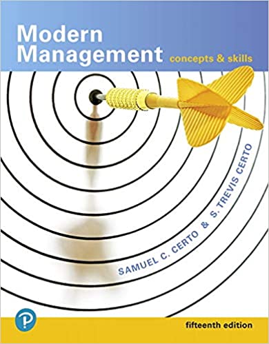 Test Bank for Modern Management Concepts and Skills 15th Edition by Samuel C. Certo