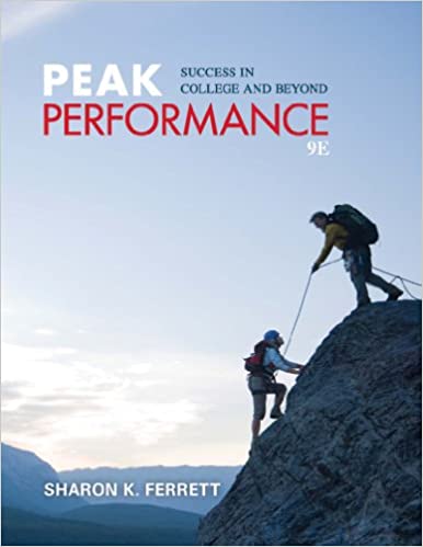 Test Bank for Peak Performance Success in College and Beyond 9th Edition by Sharon Ferrett