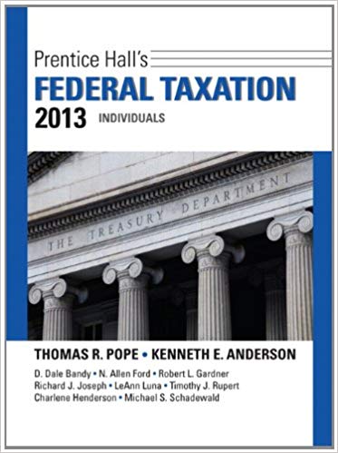 Test Bank for Prentice Halls Federal Taxation 2013 Individuals 26th Edition by Thomas R. Pope