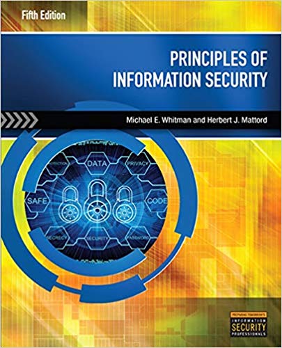 Test Bank for Principles of Information Security 5th Edition by Michael E. Whitman