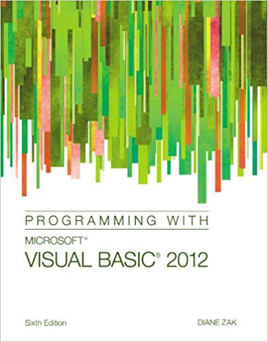 Test Bank for Programming with Microsoft Visual Basic 2012 6th Edition by Diane Zak