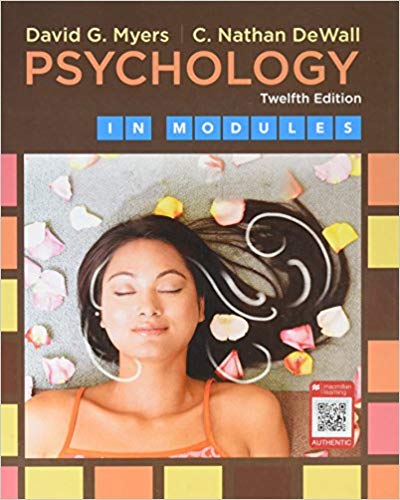 Test Bank for Psychology in Modules 12th Edition by David G. Myers