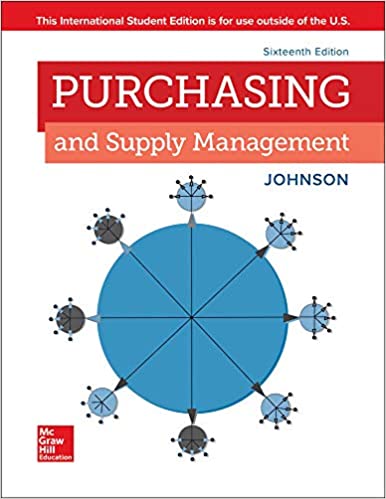 Test Bank for Purchasing and Supply Management and Supply Management 16th Edition by P. Fraser Johnson