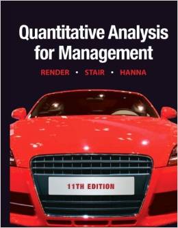 Test Bank for Quantitative Analysis for Management 11th Edition by Barry Render