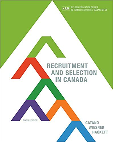 Test Bank for Recruitment and Selection in Canada 6th Edition by Victor M. Catano