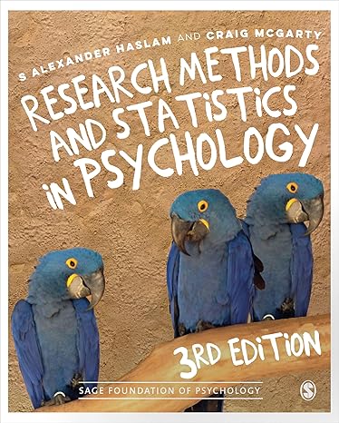 Test Bank for Research Methods and Statistics in Psychology 3rd Edition by S Alexander Haslam
