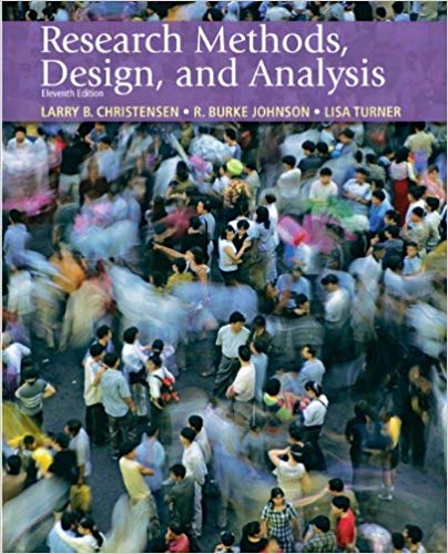 Test Bank for Research Methods Design and Analysis 11th Edition by Larry B. Christensen
