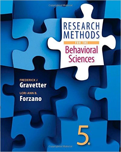 Test Bank for Research Methods for the Behavioral Sciences 5th Edition by Frederick J Gravetter