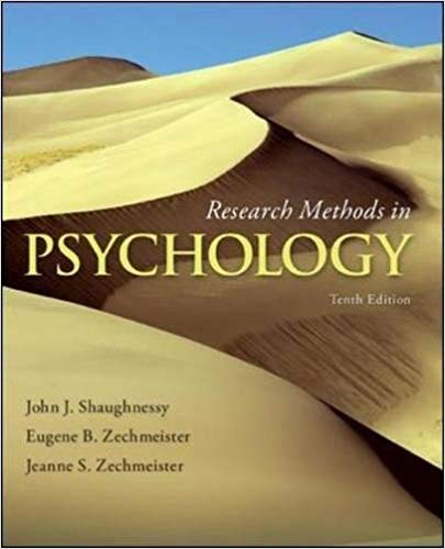 Test Bank for Research Methods in Psychology 10th Edition by John J Shaughnessy