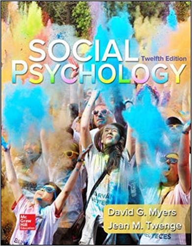 Test Bank for Social Psychology 12th Edition by David Myers