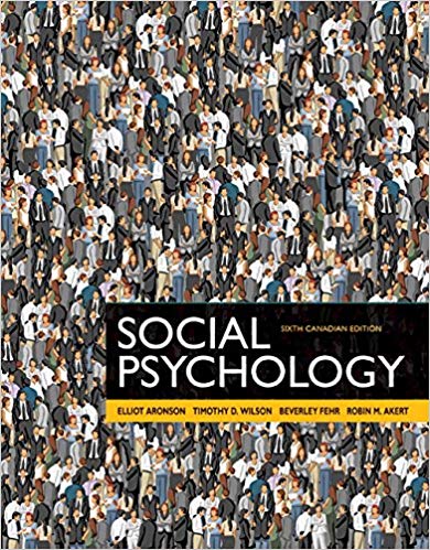 Test Bank for Social Psychology 6th Canadian Edition by Aronson