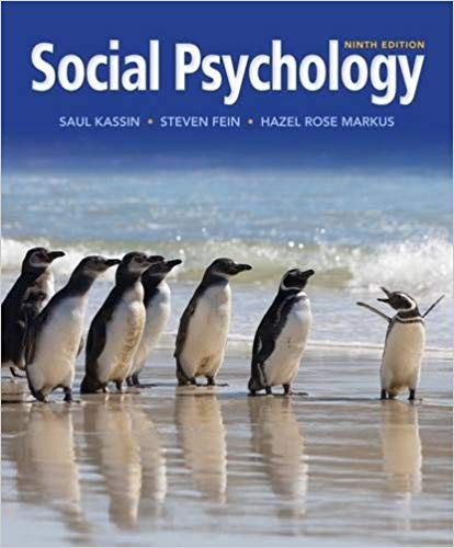 Test Bank for Social Psychology 9th Edition by Saul Kassin