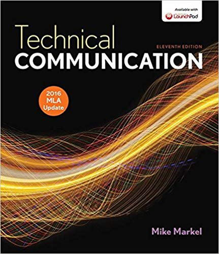 Test Bank for Technical Communication with 2016 MLA Update 11th Edition by Mike Markel