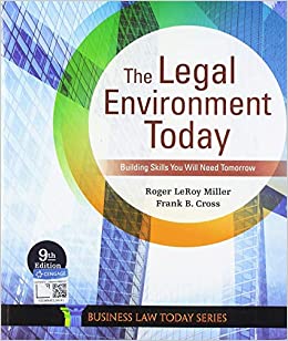 Test Bank for The Legal Environment Today 9th Edition by Roger LeRoy Miller