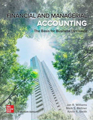 Solution Manual For Financial and Managerial Accounting 20th Edition by Jan Williams