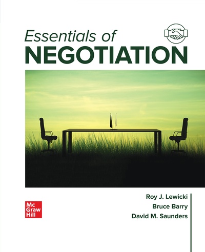 Test Bank for Essentials of Negotiation 8th Edition by Roy Lewicki